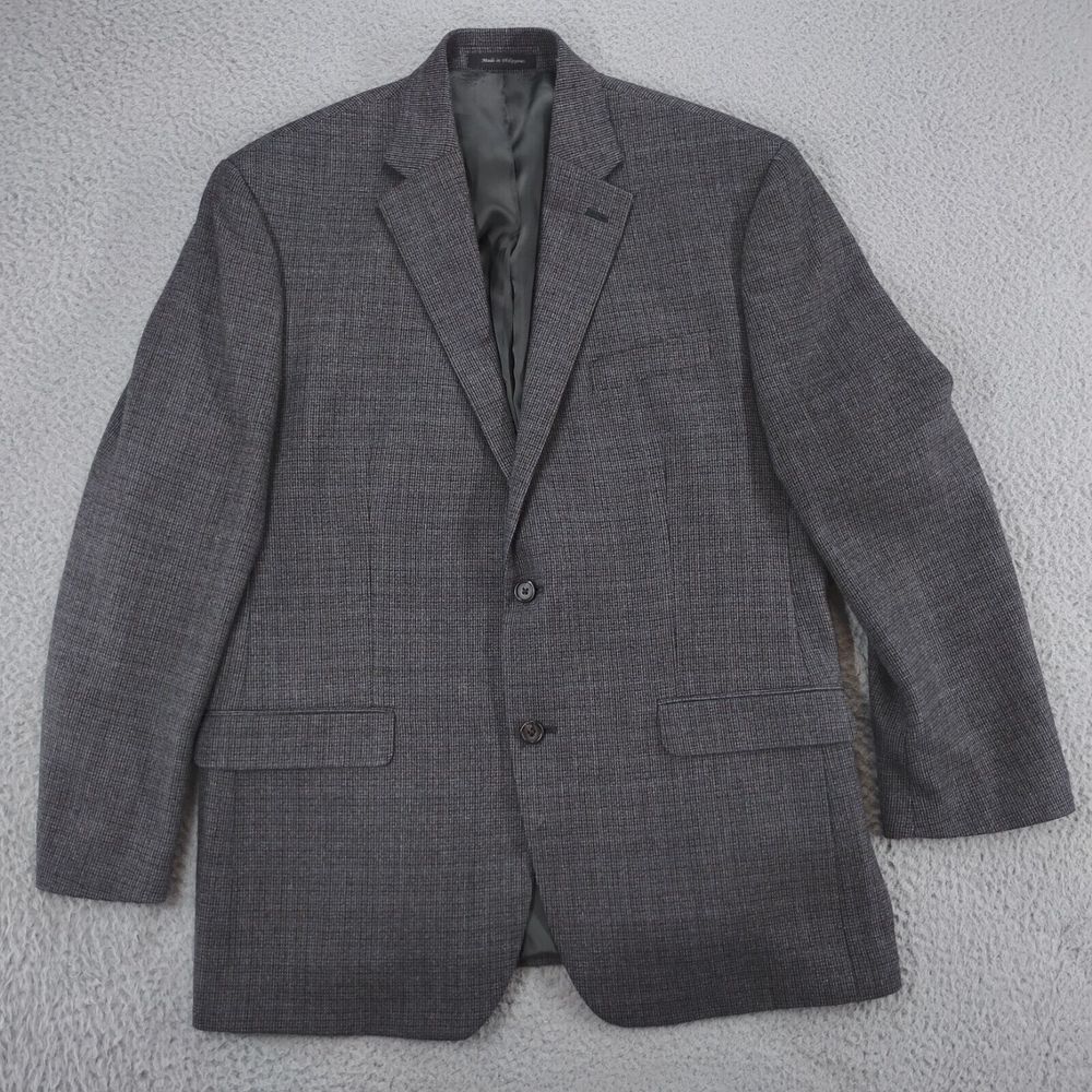 Lauren Ralph Lauren Blazer Sport Coat Mens 42 R Brown Blue Gray Lambswool Jacket